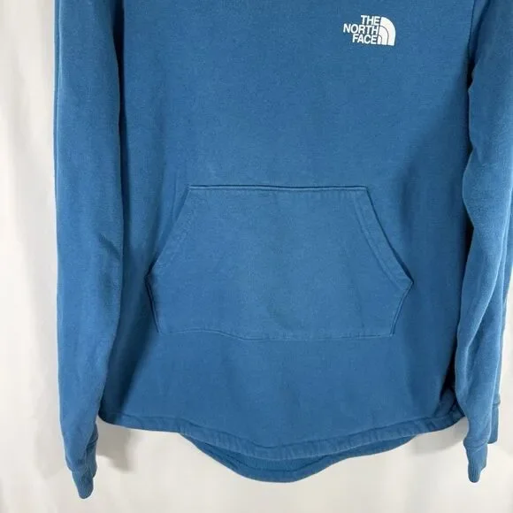 North Face Hoodie Girls XL Blue Pockets Pullover Cotton Blend - Picture 3 of 10